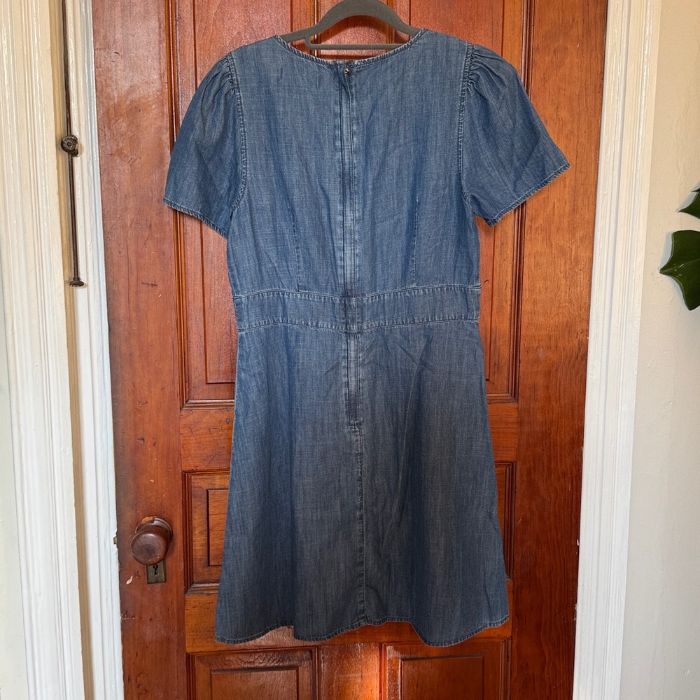 Madewell size 6 Small Chambray Denim Blue Cap Sleevw Dress - Picture 5 of 5